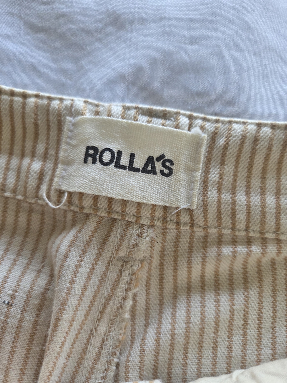 ROLLA'S | Old Mate Cream Pinstripe Cropped Wide-Leg Pants - Picture 4 of 11